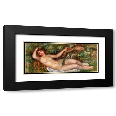 Reclining Nude 1910 Black Modern Wood Framed Art Print with Double Matting by Renoir, Pierre-Auguste