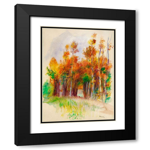 Grove of Trees 1900 Black Modern Wood Framed Art Print with Double Matting by Renoir, Pierre-Auguste