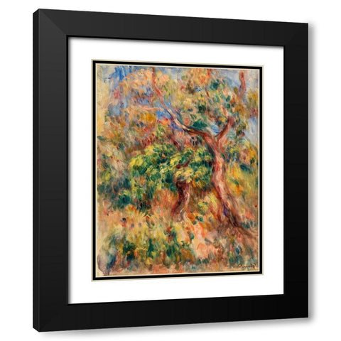 Landscape 1916 Black Modern Wood Framed Art Print with Double Matting by Renoir, Pierre-Auguste