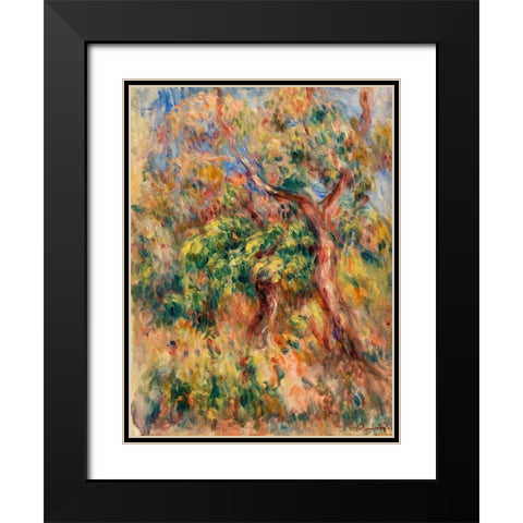 Landscape 1916 Black Modern Wood Framed Art Print with Double Matting by Renoir, Pierre-Auguste