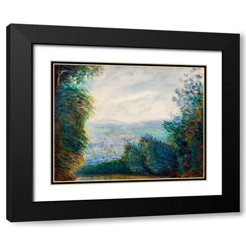 The Auvers Valley on the Oise River 1884 Black Modern Wood Framed Art Print with Double Matting by Renoir, Pierre-Auguste