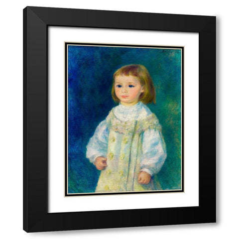 Lucie Berard Child in White 1883 Black Modern Wood Framed Art Print with Double Matting by Renoir, Pierre-Auguste