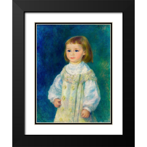 Lucie Berard Child in White 1883 Black Modern Wood Framed Art Print with Double Matting by Renoir, Pierre-Auguste