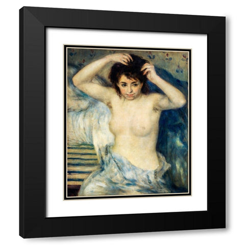 Before the Bath 1875 Black Modern Wood Framed Art Print with Double Matting by Renoir, Pierre-Auguste