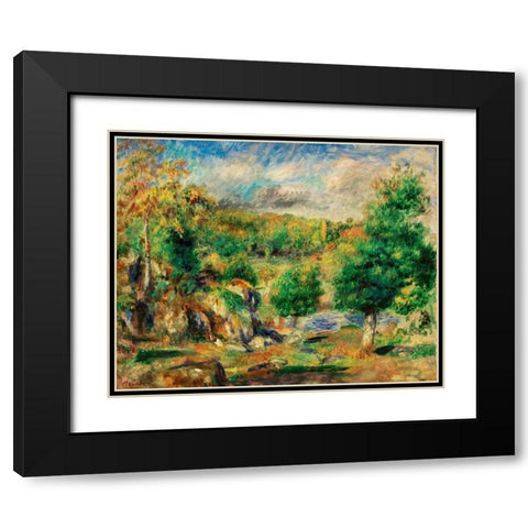 Chestnut Trees, Pont-Aven 1892 Black Modern Wood Framed Art Print with Double Matting by Renoir, Pierre-Auguste