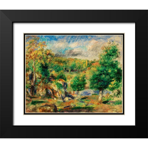 Chestnut Trees, Pont-Aven 1892 Black Modern Wood Framed Art Print with Double Matting by Renoir, Pierre-Auguste