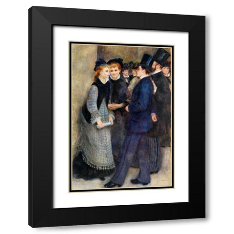 Leaving the Conservatory Black Modern Wood Framed Art Print with Double Matting by Renoir, Pierre-Auguste