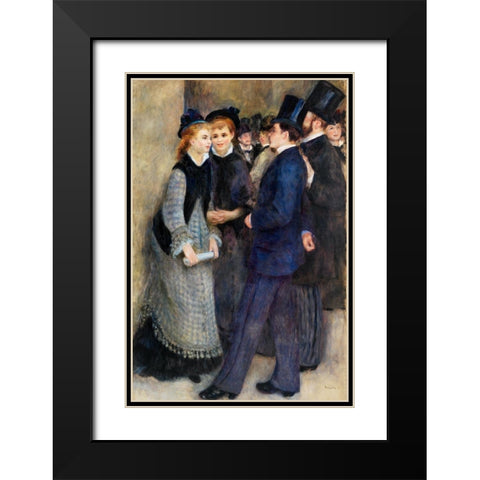 Leaving the Conservatory Black Modern Wood Framed Art Print with Double Matting by Renoir, Pierre-Auguste