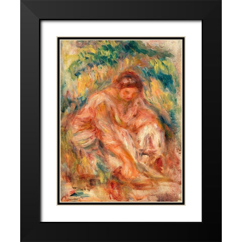 Sketch of a Woman 1916 Black Modern Wood Framed Art Print with Double Matting by Renoir, Pierre-Auguste