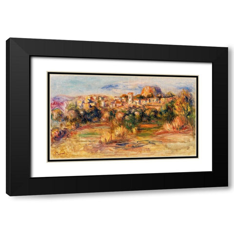 Landscape, La Gaude 1910 Black Modern Wood Framed Art Print with Double Matting by Renoir, Pierre-Auguste