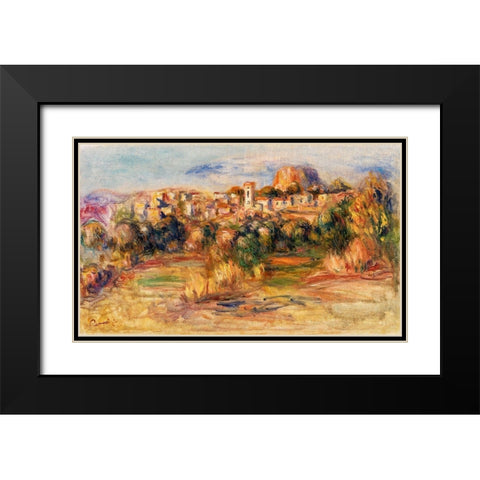 Landscape, La Gaude 1910 Black Modern Wood Framed Art Print with Double Matting by Renoir, Pierre-Auguste