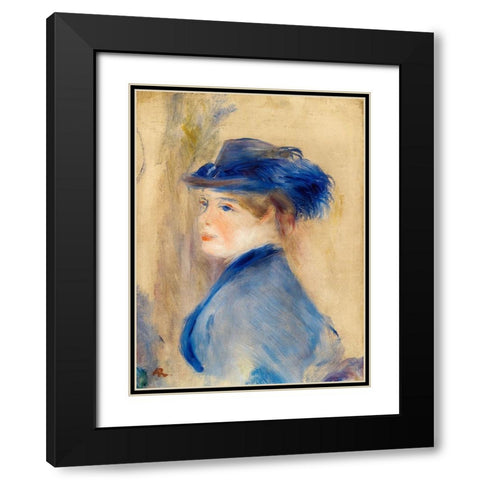 Bust of a Woman 1875 Black Modern Wood Framed Art Print with Double Matting by Renoir, Pierre-Auguste