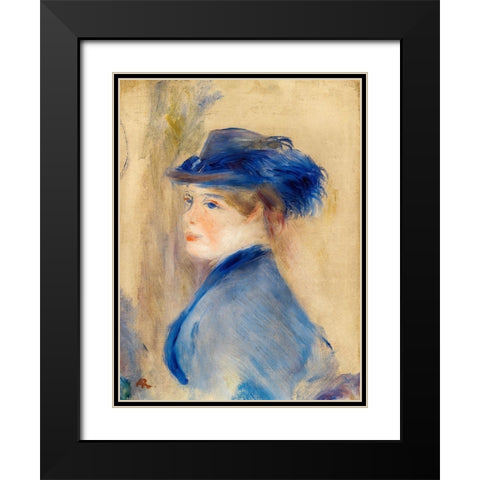 Bust of a Woman 1875 Black Modern Wood Framed Art Print with Double Matting by Renoir, Pierre-Auguste