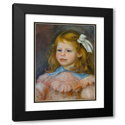 Portrait of Jean Black Modern Wood Framed Art Print with Double Matting by Renoir, Pierre-Auguste