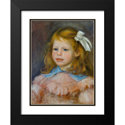 Portrait of Jean Black Modern Wood Framed Art Print with Double Matting by Renoir, Pierre-Auguste