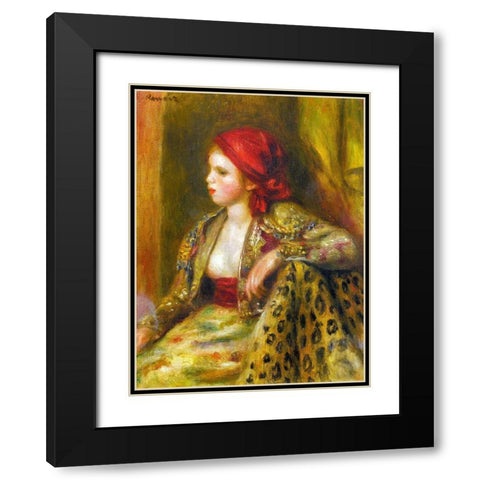 Odalisque Black Modern Wood Framed Art Print with Double Matting by Renoir, Pierre-Auguste