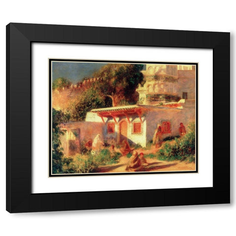 Mosque at Algiers Black Modern Wood Framed Art Print with Double Matting by Renoir, Pierre-Auguste