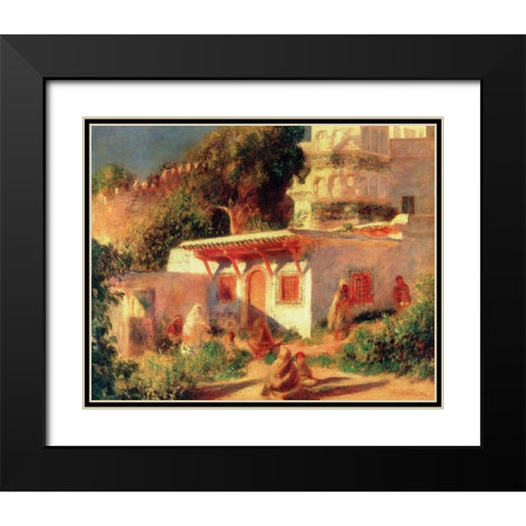 Mosque at Algiers Black Modern Wood Framed Art Print with Double Matting by Renoir, Pierre-Auguste