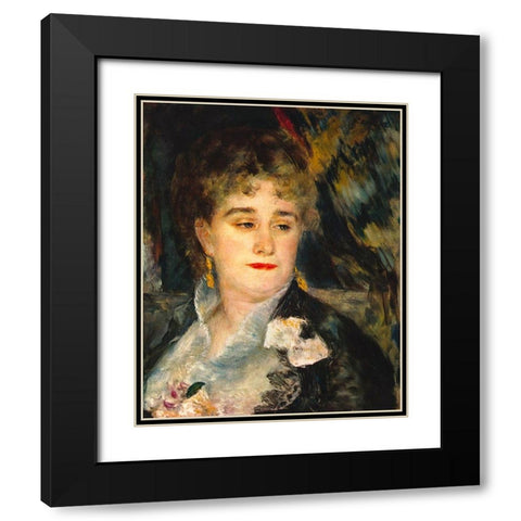 Madame Charpentier Black Modern Wood Framed Art Print with Double Matting by Renoir, Pierre-Auguste
