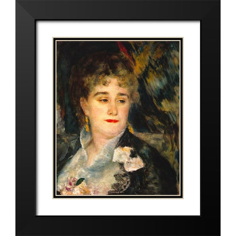 Madame Charpentier Black Modern Wood Framed Art Print with Double Matting by Renoir, Pierre-Auguste
