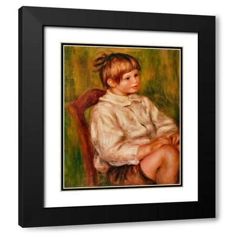 Coco Claude Renoir Black Modern Wood Framed Art Print with Double Matting by Renoir, Pierre-Auguste