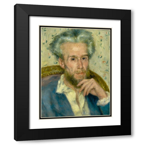 Portrait of Victor Chocquet Black Modern Wood Framed Art Print with Double Matting by Renoir, Pierre-Auguste