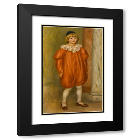 Claude Renoir in Clown Costume Black Modern Wood Framed Art Print with Double Matting by Renoir, Pierre-Auguste