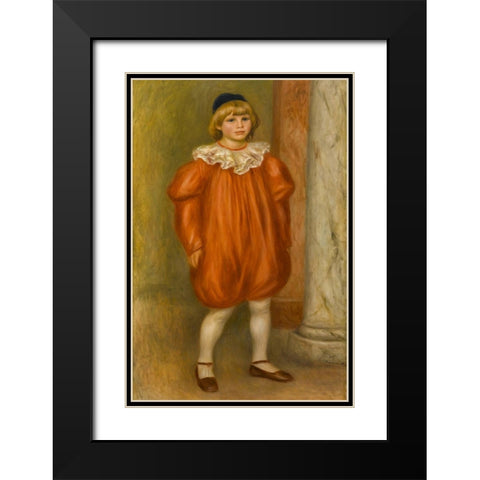 Claude Renoir in Clown Costume Black Modern Wood Framed Art Print with Double Matting by Renoir, Pierre-Auguste
