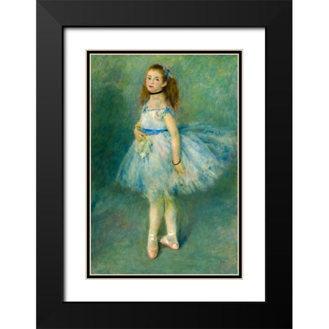 The Dancer Black Modern Wood Framed Art Print with Double Matting by Renoir, Pierre-Auguste