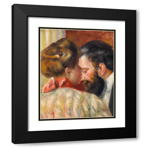 Confidence Black Modern Wood Framed Art Print with Double Matting by Renoir, Pierre-Auguste