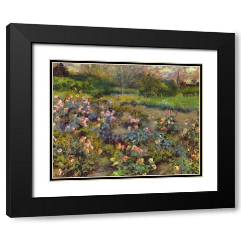 Rosenhain Black Modern Wood Framed Art Print with Double Matting by Renoir, Pierre-Auguste