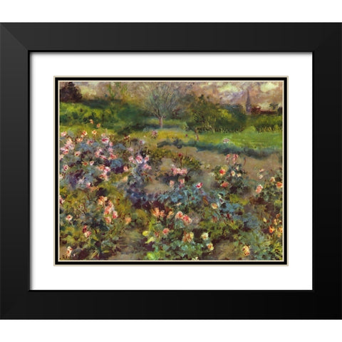 Rosenhain Black Modern Wood Framed Art Print with Double Matting by Renoir, Pierre-Auguste