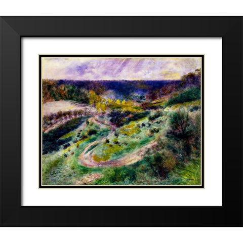 Road at Wargemont Black Modern Wood Framed Art Print with Double Matting by Renoir, Pierre-Auguste