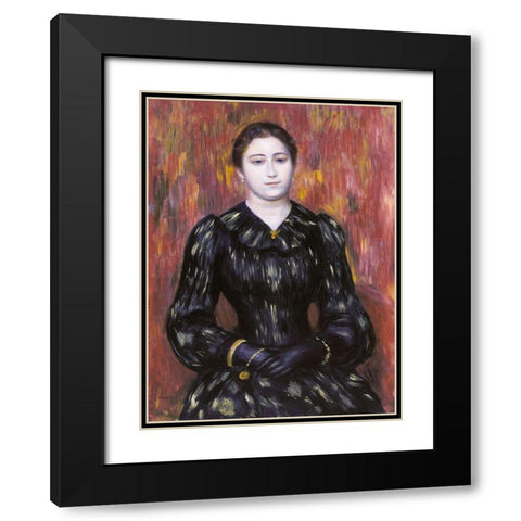 Portrait of Mme. Paulin Black Modern Wood Framed Art Print with Double Matting by Renoir, Pierre-Auguste
