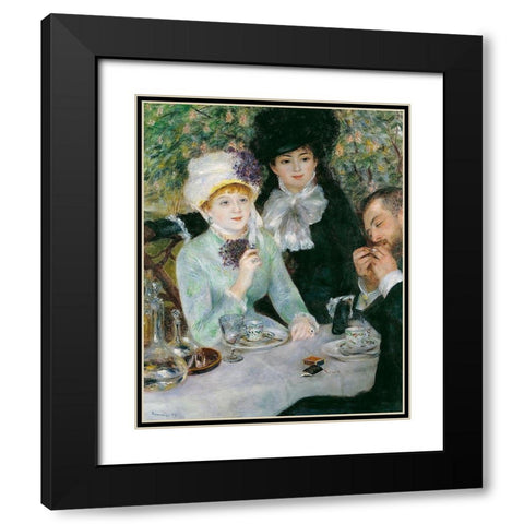 After the Luncheon Black Modern Wood Framed Art Print with Double Matting by Renoir, Pierre-Auguste