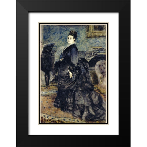 Portrait of a Woman, Mme Georges Hartmann Black Modern Wood Framed Art Print with Double Matting by Renoir, Pierre-Auguste