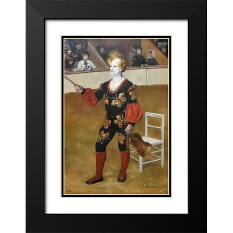 The clown Black Modern Wood Framed Art Print with Double Matting by Renoir, Pierre-Auguste