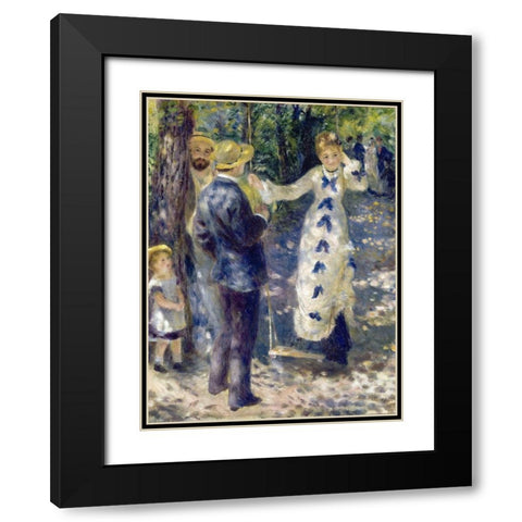 The Swing Black Modern Wood Framed Art Print with Double Matting by Renoir, Pierre-Auguste
