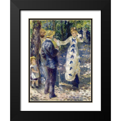 The Swing Black Modern Wood Framed Art Print with Double Matting by Renoir, Pierre-Auguste