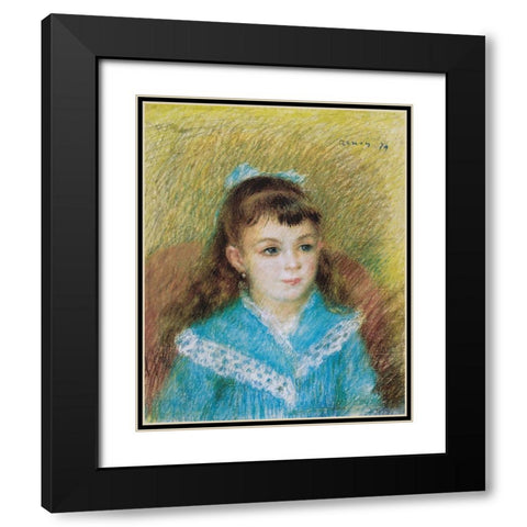 Portrait of a Young Girl, Elisabeth Maitre 1879 Black Modern Wood Framed Art Print with Double Matting by Renoir, Pierre-Auguste