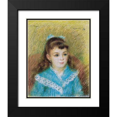 Portrait of a Young Girl, Elisabeth Maitre 1879 Black Modern Wood Framed Art Print with Double Matting by Renoir, Pierre-Auguste
