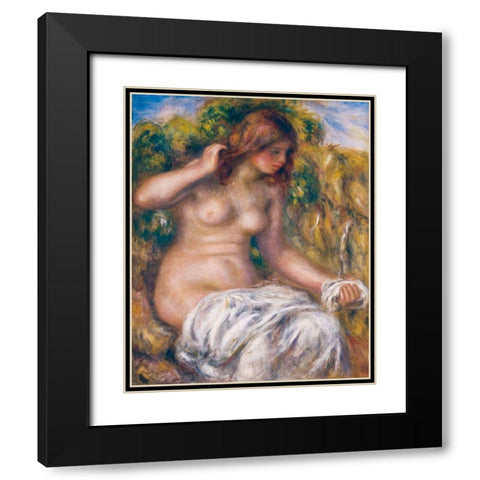 Woman by Spring Black Modern Wood Framed Art Print with Double Matting by Renoir, Pierre-Auguste