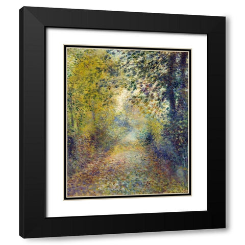 In the Woods Black Modern Wood Framed Art Print with Double Matting by Renoir, Pierre-Auguste