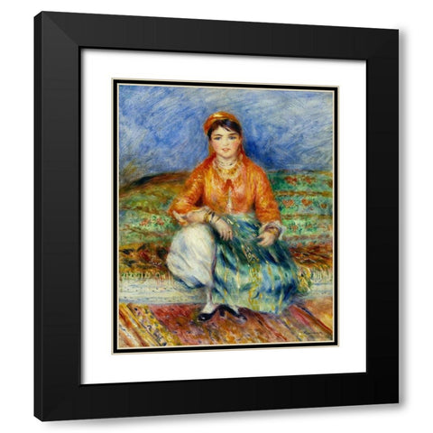 Algerian Girl Black Modern Wood Framed Art Print with Double Matting by Renoir, Pierre-Auguste