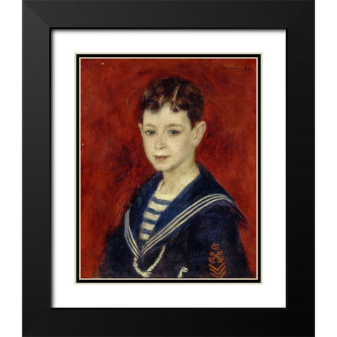 Fernand Halphen as a Boy Black Modern Wood Framed Art Print with Double Matting by Renoir, Pierre-Auguste
