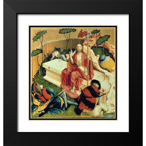 The Resurrection of Jesus Christ Black Modern Wood Framed Art Print with Double Matting by Multscher, Hans