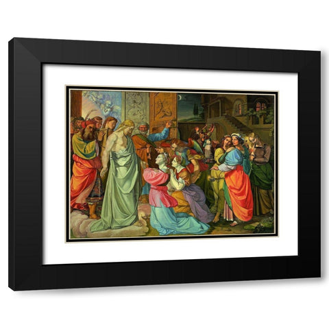 The Parable of Wise and Foolish VirginsÂ  Black Modern Wood Framed Art Print with Double Matting by Cornelius, Peter von