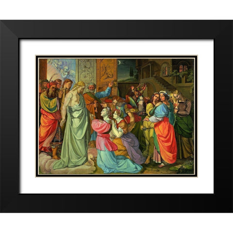 The Parable of Wise and Foolish VirginsÂ  Black Modern Wood Framed Art Print with Double Matting by Cornelius, Peter von