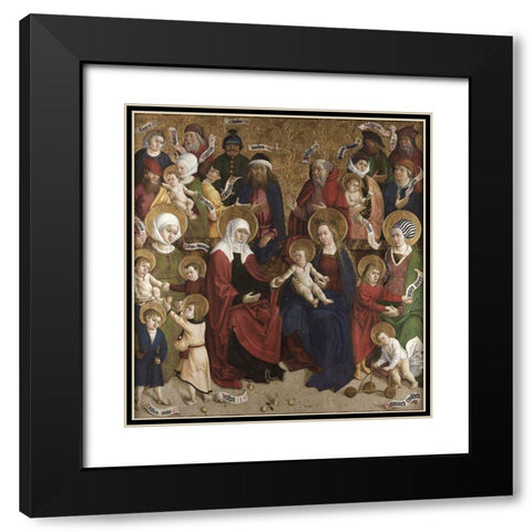 Holy Kinship Black Modern Wood Framed Art Print with Double Matting by Okolicnega, Mojster iz