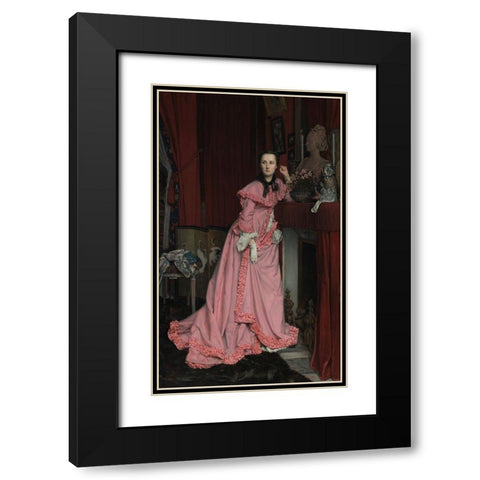Portrait of Marquise de Miramon Black Modern Wood Framed Art Print with Double Matting by Tissot, James